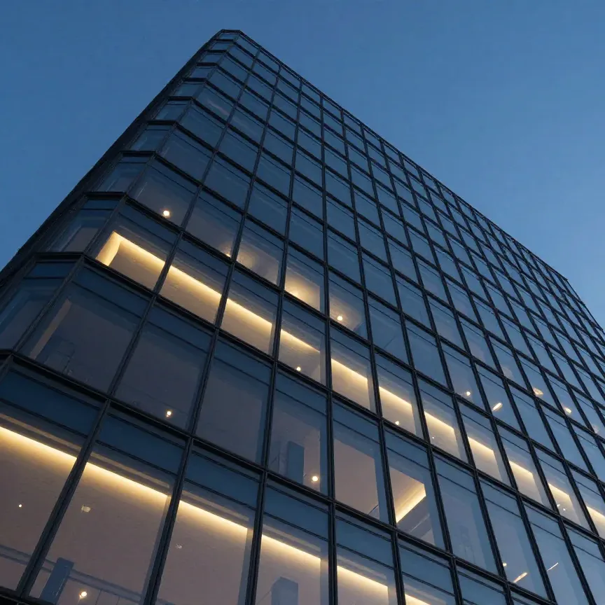 A tower at dusk — a frame from an Artquil render