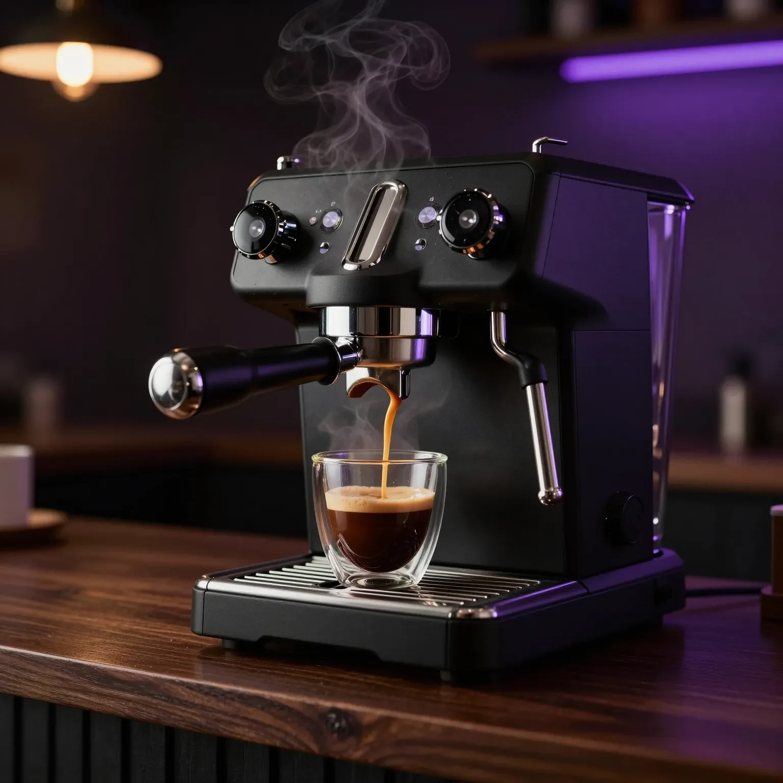 The same espresso render reframed to a 1:1 square
